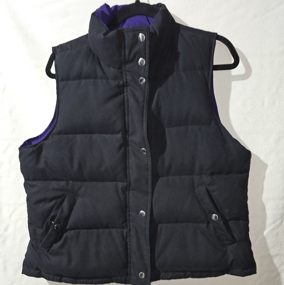Black Or Purple Reversible Puffer Vest  Lauren By Ralph Lauren - Picture 2 of 9